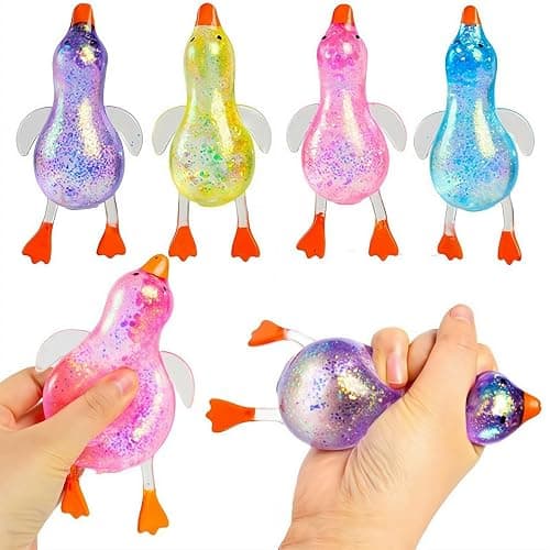 Cute Duck Squish-y Sugar Stress Ball,Glitter Ducks,Soft Duck Stress Relief Sugar Ball Squish-y Ultra Squi-Shy,Moldable Slow Rise Relaxing Sensory Fidget Stresses for Anxiety Relief(Random,2Pcs) - Image 1