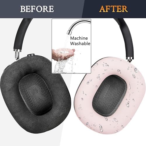 SOULWIT Protective Kit for AirPods Max, Headband Cover + TPU Case Protector + Silicone Ear Pads Cover, Sweatproof Accessory, Easily Washable, Anti-Scratch (Pink) thumbnail 4