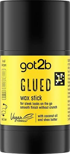 got2b Glued Wax Stick 50g, Long-Lasting Styling Wax Stick, Clear Hair Wax Stick for Slick Looks On the Go, Non-Greasy Hair Pomade to Tame Flyaways, Strong Hold, Vegan Formula* - Image 1