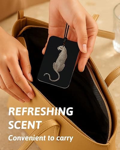 FISWAFY Black Leopard Print Car Air Freshener 4 Pcs, Trendy Cheetah Lucky 8 Ball Ace Card Lips Hanging Air Freshener for Cars Closet Drawer Books, Leopard Car Accessories Mirror Decor for Women thumbnail 7