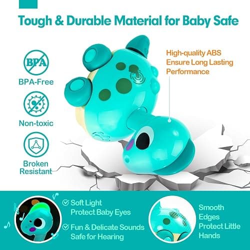 CubicFun Baby Toys 12-18 Months - Touch & Go Musical Light Tummy Time Infant Baby Crawling Toys 12 Months, Toddler Travel Toy for 1 Year Old Boy Christmas Birthday Gifts Stocking Stuffers thumbnail 8