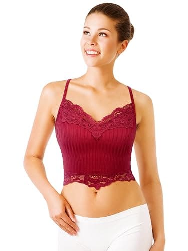 6 Pack Fairy Grunge Y2K Tops, Lace Patchwork Crop Tops Ribbed Knitted Cropped Cami Tank Top Y2K Clothing for Women Girls thumbnail 4