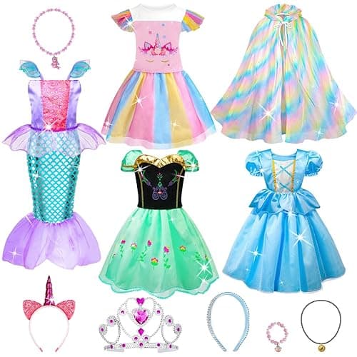 Meland Princess Dress Up - Dress Up Clothes for Girls with Toys,Christmas Birthday Gift for Toddler Girls 3,4,5,6,7,8 Years - Pink - Image 1