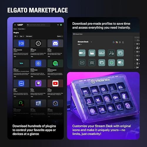 Elgato Stream Deck +, Audio Mixer, Production Console and Studio Controller for Content Creators, Streaming, Gaming, with customizable touch strip dials and LCD keys, works with Mac and PC thumbnail 9