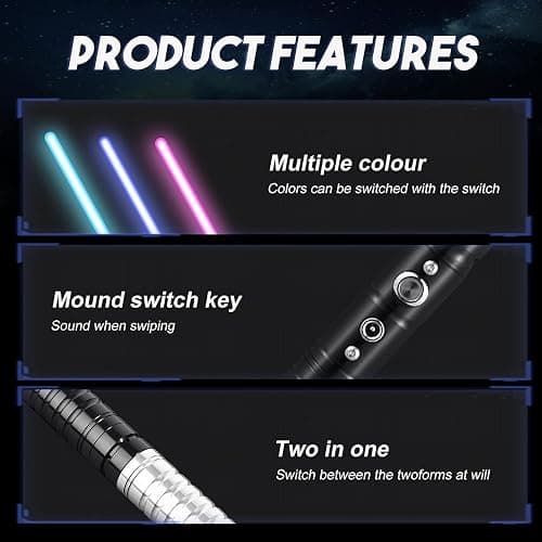 RGB Lightsaber Kids,Smooth Swing Light Saber with Sound Effects,7 Colors Aluminum Hilt LED Light Sword,Rechargeable Lightsaber for Halloween Cosplay Party Birthday Gift for Boys Girls Age 3+ thumbnail 5