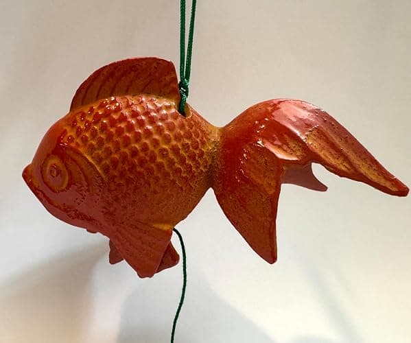 123kotobukijapanstore 1pc Japanese Iron Orange Goldfish Wind Chime for Made in Japan #485-081 - Image 1