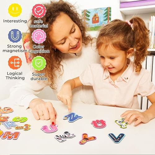 Magnetic Letters,Large Size Fridge Magnets for Kids,Alphabet ABC Magnets for Refrigerator, Capital Animal Toys, Educational Spelling Learning Games Toys for Preschool thumbnail 7