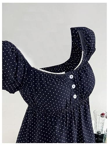Verdusa Women's Cute Babydoll Tops Polka Dots Flowy Going Out Outfits thumbnail 3