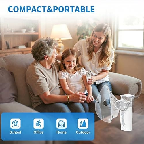 Portable 8cc Mesh Nebulizer with Case - Rechargeable Handheld Nebulizer Machine, Quiet Operation, Dual Speeds & Travel Case Included for Adults & Kids P06 thumbnail 3