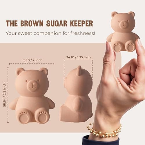 Sifri Art Brown Sugar Keeper 3D – Terracotta Clay Bear Softener, Unique Moisture Holder for Baking Essentials Like Cookies, Marshmallows, Herbs – Cute Kitchen Storage and Freshness Saver thumbnail 2