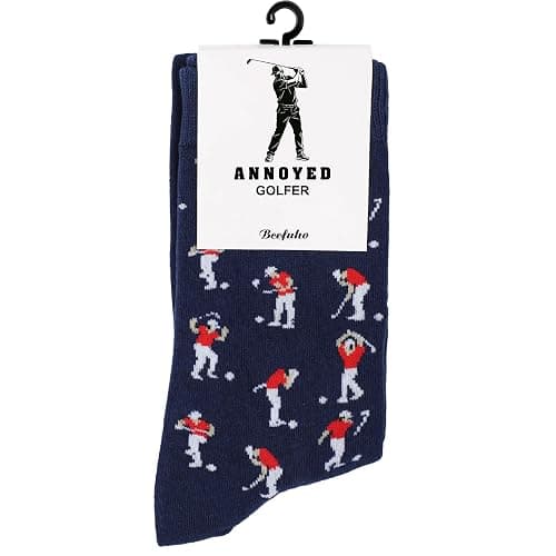 Funny Golf Socks,Christmas Golf Gifts for Men Dad,Stocking Stuffers for Men | Featuring funny Golfer Patterns Socks, Great for Any Golfer, Funny Gift for Dad, Golf Accessories for Men - Image 1
