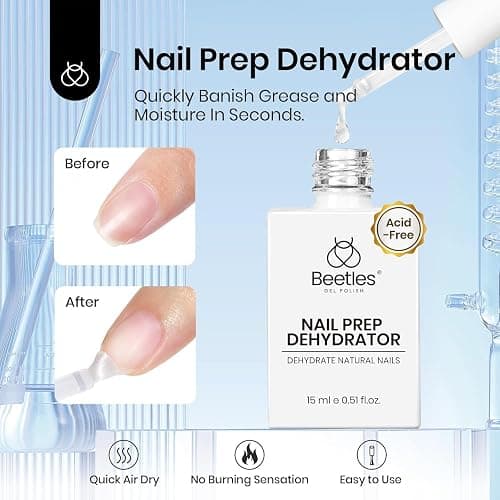 Beetles Nail Dehydrator & Nail Primer Set – No Lifting Nail Prep, Strong Bond, HEMA Free, Acid-Free, Long Lasting for Gel Nails & Acrylic thumbnail 2