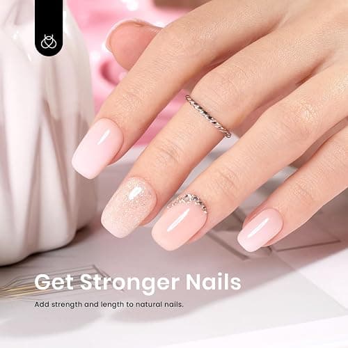 Beetles Builder Gel for Nails, 8 in 1 Jelly Nude Gel Builder for Building Nails Apex & Nail Extension Strengthener Thin Nails DIY Fall Nails Art Design for Beginner Women UV & LED Lamp Needed thumbnail 5