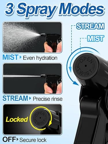 6Pcs 3 Modes Spray Bottle Nozzles Replacement Fit Standard 28/400 Neck | MADHOLLY DIY-Friendly Sprayer Tops, Mist/Stream/Off, Cuttable Tube for 8/16/32oz Bottle, for Plants, Hair, Cleaning thumbnail 3