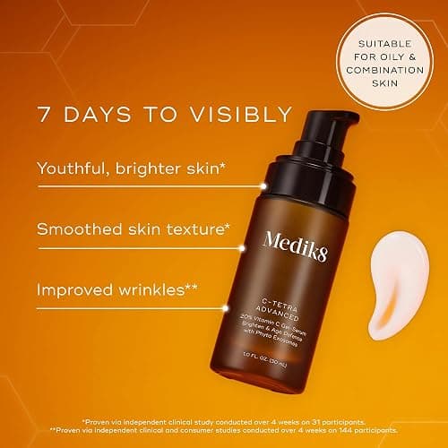 Medik8 C-Tetra Advanced - Balancing, Plumping, Hydrating Daily Vitamin C Serum with Hyaluronic Acid, Squalene - Smooths Fine Lines, Wrinkles - 1.0 oz thumbnail 2