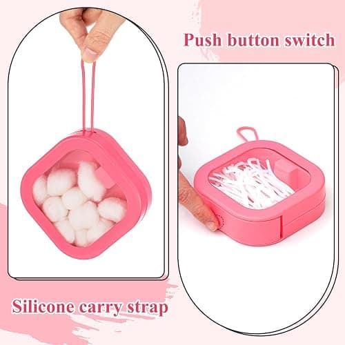 Kathfly 4 Pcs Pink Color Hair Tie Organizer Portable Hair Accessory Storage Containers Stackable Tie Bobby Pin Holder Home Cotton Swab Dispenser Accessories Jewelry Organizer Box thumbnail 5