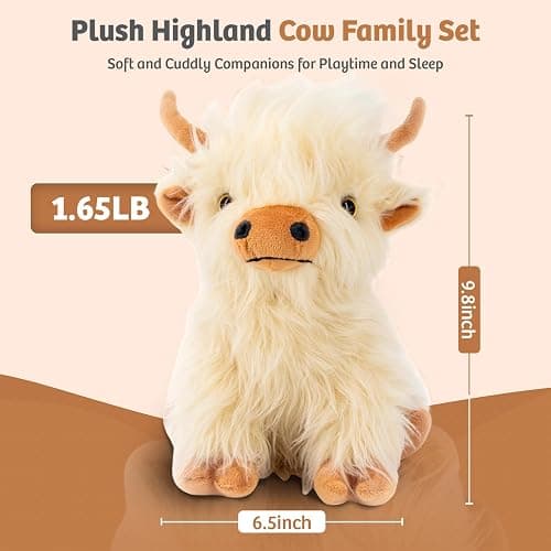 Marysun Microwavable Highland Cow Stuffed Animal - Weighted Stuffed Animal Plush, Heating Pad, Cozy Gift for Girls|Women|Kids|Elderly People thumbnail 3