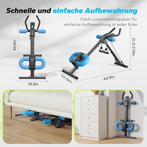 MERACH Bauchtrainer Bauchmuskeltrainer für Zuhause Multifunktionale Trainingsgerät für Ganzkörpertraining Abdominal Ab Machine mit LCD-Monitor thumbnail 5