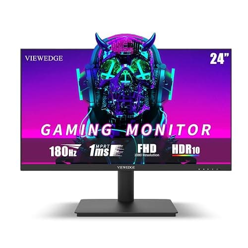 Viewedge 24 Inch Gaming Monitor with 180Hz, VA 1ms, FHD 1080p and HDR 10 PC Computer Monitor with 100% sRGB, Bluelight Filter, 2 HDMI & 1 DP Port, Support Freesync and Wall Mounted - Image 1
