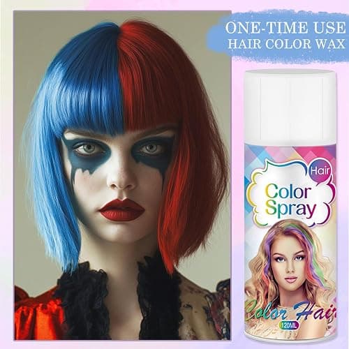 Red Hair Spray,Red Temporary Hair Color Spray for Kids Women Men,One-Day Temporary Hair Dye,Washable Hair Color Wax Natural Hair Strong Style Gel for World Cup 2026,Fans Party,Halloween,Cosplay thumbnail 9