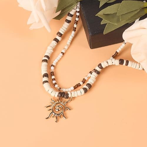 BerryFactor Puka Shell Necklace with Coconut Bead Adjustable Chain Summer Beach Surfing Holiday Jewelry thumbnail 3