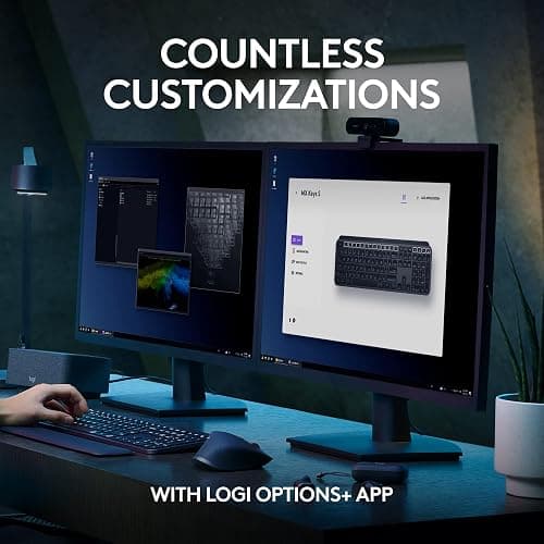 Logitech MX Keys S Wireless Keyboard, Low Profile, Fluid Precise Quiet Typing, Programmable Keys, Backlighting, Bluetooth, USB C Rechargeable, for Windows PC, Linux, Chrome, Mac - Graphite - MX Keys S - Graphite thumbnail 8