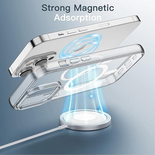 JETech Magnetic Case for iPhone 13 Pro, Clear | Compatible with MagSafe, Shockproof Phone Bumper Cover, Scratch Resistant, Clear Back thumbnail 3