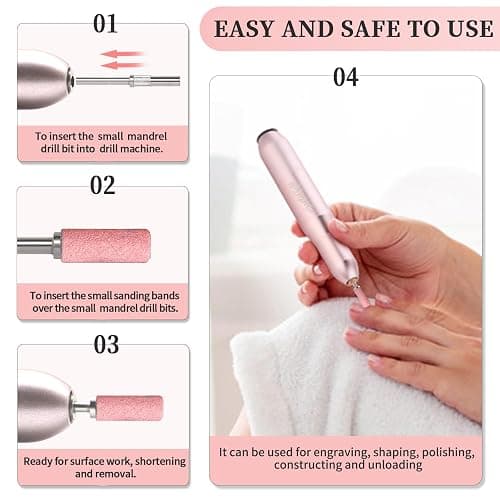 100pcs 180 Grit Small Sanding Bands for Nail Drill with 2pcs 3/32’’ Upgrade Mandrels Bits, Mini Sanding Bands for Nail Drill for Manicure Nail Salon and Nail Enthusiasts Use, Pink - 180 Grit-Pink thumbnail 4