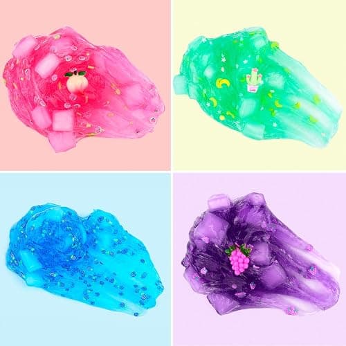 Jelly Cube Clear Slime Kit 8 Pack for Kids, Crunchy Bulk Slime, Super Soft & Non-Sticky, DIY Crystal Slime Party Favors for Girls Boys 5 6 7 8 9 10 11 12 thumbnail 2