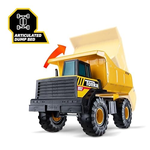 Tonka Steel Classics Mighty Dump Truck - Made with Steel & Sturdy Plastic, Yellow Toy Construction Truck, Boys and Girls, Kids, Toddlers, Ages 3+ thumbnail 6