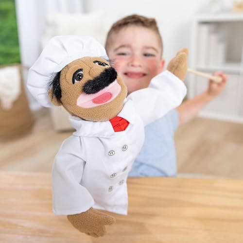 Melissa & Doug Chef Puppet (Al Dente) with Detachable Wooden Rod Pretend Play Chef Puppet Pepe thumbnail 8