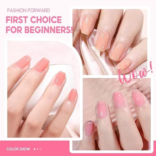 COSCELIA Fall Jelly Gel Polish Set 25 Colors Translucent Sheer Gel Nail Polish Brown Red Blue Green Pink all Season Colors for Nail Manicure Starer Kit Christmas DIY at Home thumbnail 7