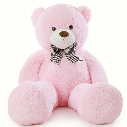 Poutmac Big Pink Teddy Bear 4Ft Giant Stuffed Animal Plush Toy for Girlfriend Women Kids for Valentines Christmas Birthday thumbnail 3