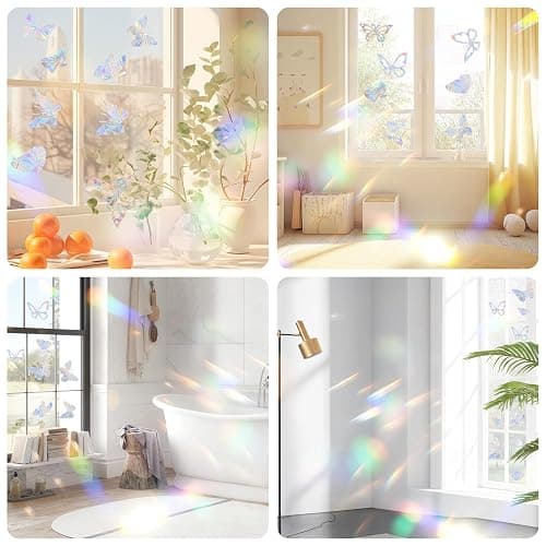 31 Pièces Suncatcher Sticker, Rainbow Prism Autocollant En Verre, Anti Collision Arc-En-Ciel Fenêtre, Diamètres Variés, Anti-Collision Statique Arc-En-Ciel, Décoration Lumineuse Pour Maison, Bureau thumbnail 7