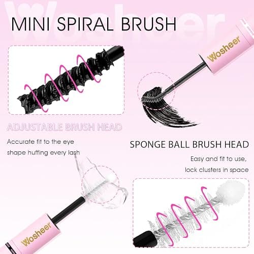 Wosheer Eyelash Glue 2 In 1 Cluster Lash Bond and Seal for Eyelash Extensions Individual Cluster Lashes with Strong Hold Eyelash Waterproof 72h (Black Lash Glue) thumbnail 6