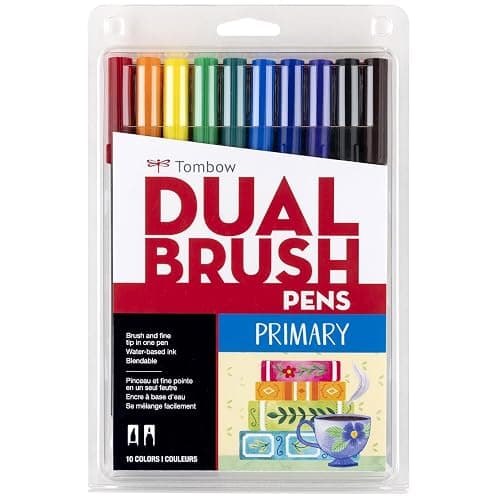 Tombow Dual Brush Marker 10-Piece Set: Primary - Image 1