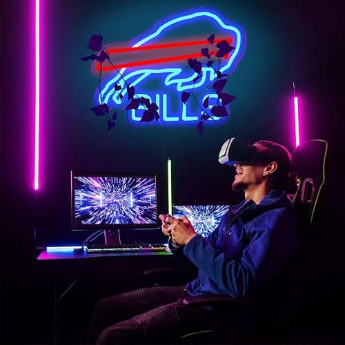 Buffalo Football Neon Signs Led Sign for Wall Decor Rugby Team Light Up Sign Suitable for Man Cave Office Bar Pub Wall Art Gifts for Teen Boys thumbnail 6