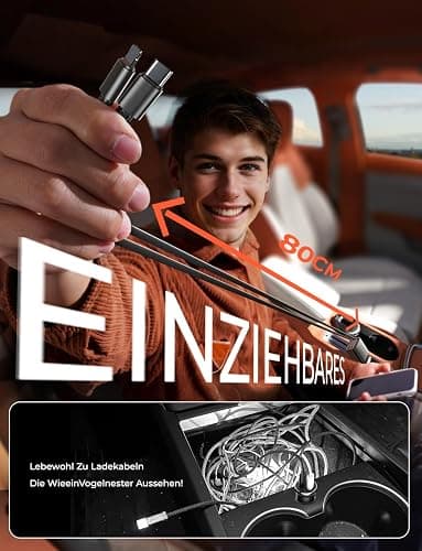 LISEN 4 in 1 Zigarettenanzünder USB C 69W Auto Ladegerät Adapter 12V, Auto Zubehör KFZ Geschenke für Männer Frauen, Reise Gadgets Camping Zubehör Car Accessoires für iPhone 16 Pro Max iPad Air 17 - Gray thumbnail 2
