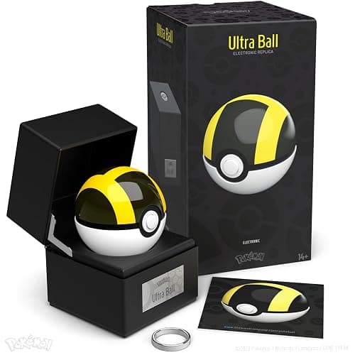 The Wand Company Original Poké Ball Authentic Replica - Realistic, Electronic, Die-Cast Poké Ball with Display Case Light Features – Officially Licensed by Pokémon - Image 1