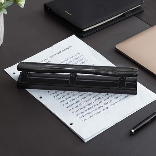 Amazon Basics 3 Hole Punch, 10 Sheet Capacity, Black thumbnail 7