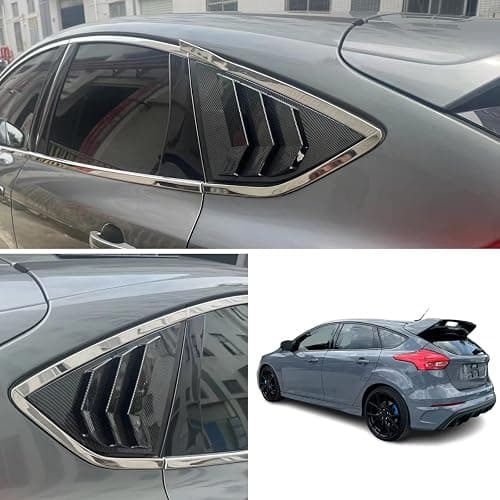 for Ford Focus ST RS MK3 SE Hatchback 2012-2018 Sporty Car Auto Exterior Rear Side Window Louvers Air Vent Scoop Shades Cover Glass Trim Blinds (Carbon Fiber Color) thumbnail 6