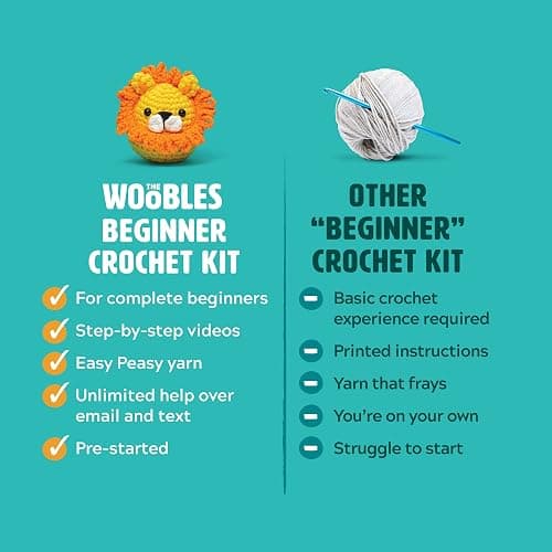 The Woobles Crochet Kit for Beginners - Easy Arts and Crafts Knitting & Crochet Animals Kit As Seen On Shark Tank - Bjørn The Narwhal thumbnail 5