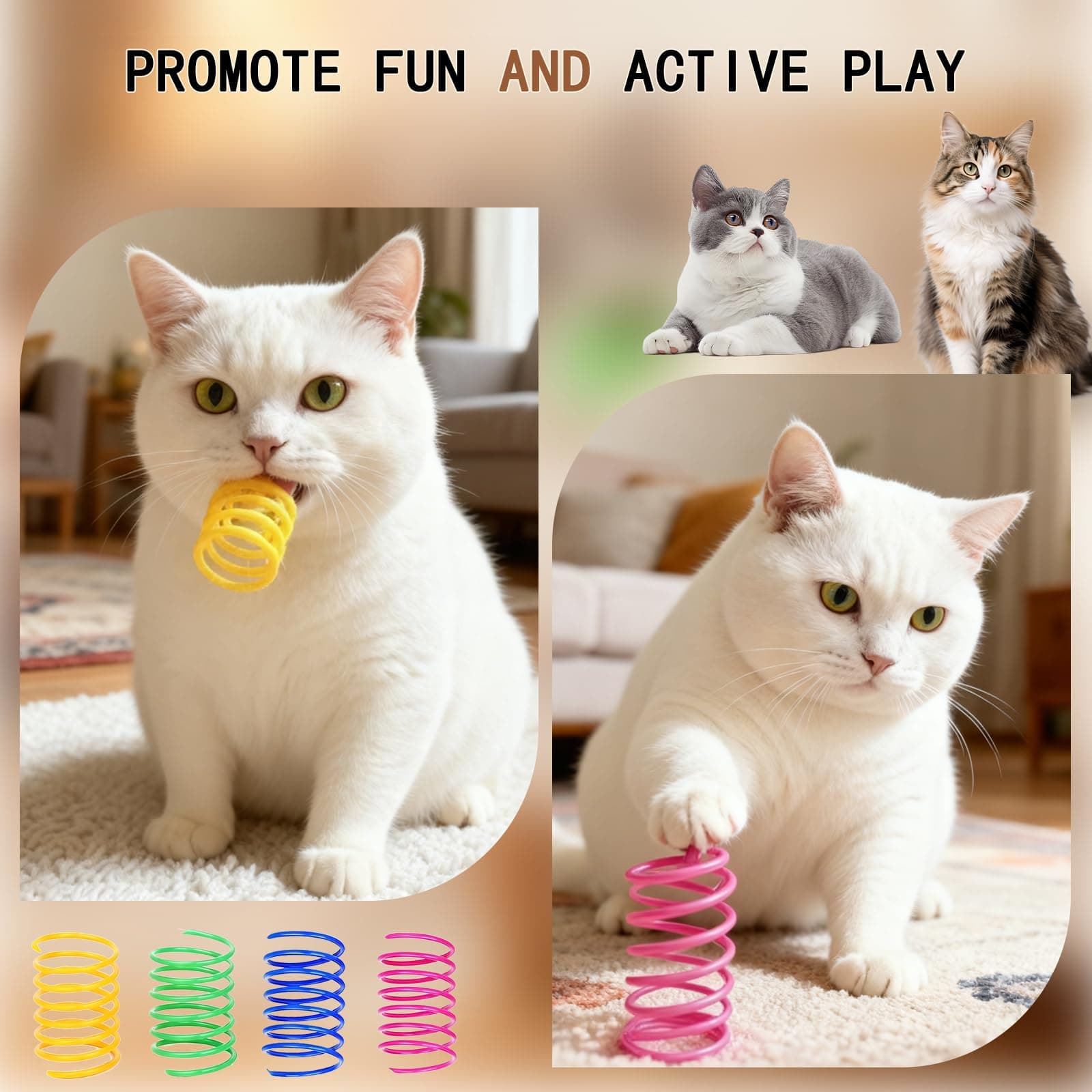 36-Piece Cat Spring Toy Set — A Must-Have Enrichment Cat Toys for Indoor Cats, Solving All Needs for Interactive Cat Toys, Kitten Toys, and Cat Enrichment in One Box. thumbnail 5