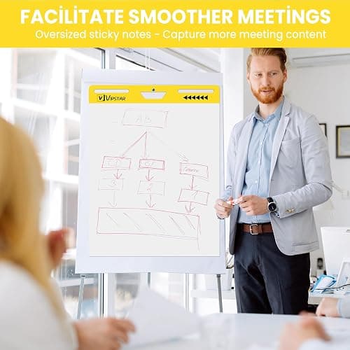 (6 Pads) Sticky Easel Pad 25 in x 30 in Post, Large Self Stick Flip Chart Premium Paper for Teachers, Mount to Most Surfaces and Bleedproof, Super Sticking Power thumbnail 7