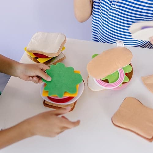 Melissa & Doug Felt Food Sandwich Play Food Set (33 pcs), Orange, 1 Count thumbnail 6