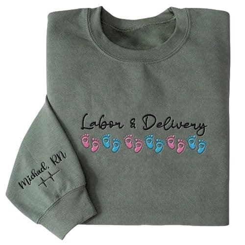 Leeprints L&D Sweatshirt, Personalized LD Shirt, Nurse Appreciation Gift - Image 1