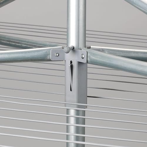 Household Essentials 17130-1 Rotary Outdoor Umbrella Drying Rack | Aluminum | 30-Lines with 210 ft. Clothesline,Silver thumbnail 6