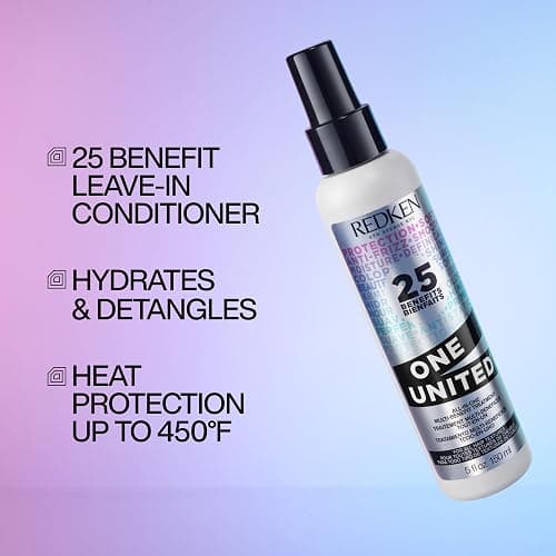 Redken One United All-In-One Leave In Conditioner - Multi-Benefit Leave In Treatment For All Hair Types, Heat Protectant and Detangler Spray, Paraben-Free thumbnail 2