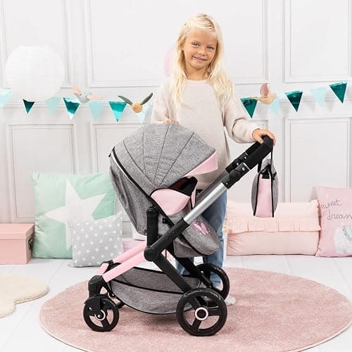 Bayer Pram Xeo Baby Doll Stroller, Convertible Doll Pram for Dolls Up to 20 inch thumbnail 2