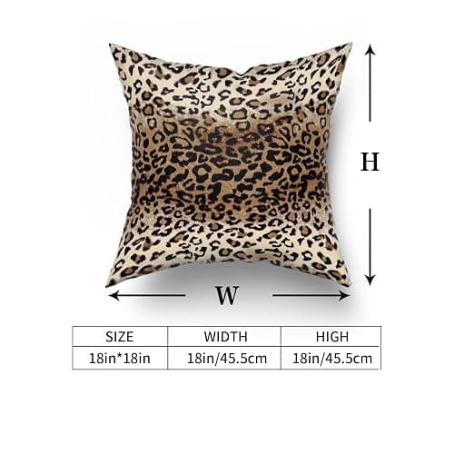 Brown Leopard Pillow Cover 20x20 Inches Cheetah Throw Pillows Set of 2 Soft Cotton Leopard Print Decorative Throw Pillow Covers for Home Couch Sofa Bedroom Livingroom - 20" x 20" (Pack of 2) - Leopard Brown thumbnail 3